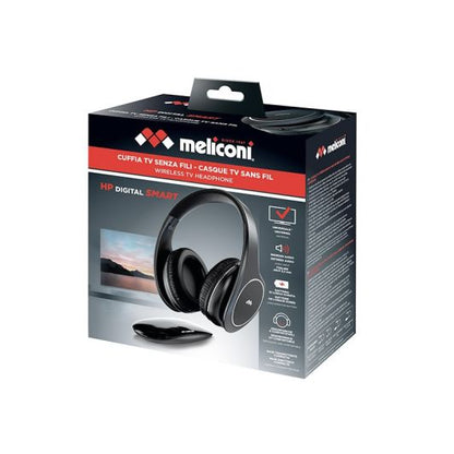 MELICONI Auriculares Inalámbricos para TV Sonido Óptico Digital Negro