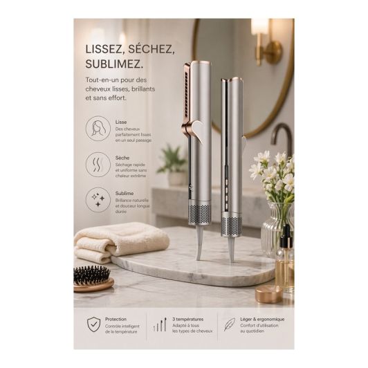 SilverStyle Plancha Alisadora 2 en 1 1200W Cerámica Iónica