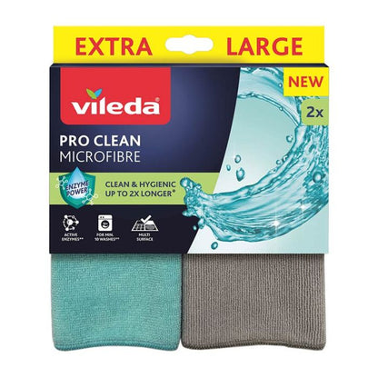 VILEDA PRO CLEAN X2 Paño Microfibra Enzimas Activas Gris Azul