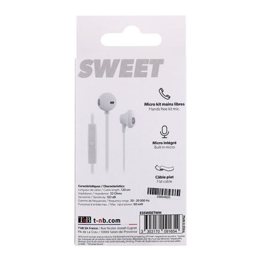 Auriculares con Cable yMicrófono TNB SWEET Blancos