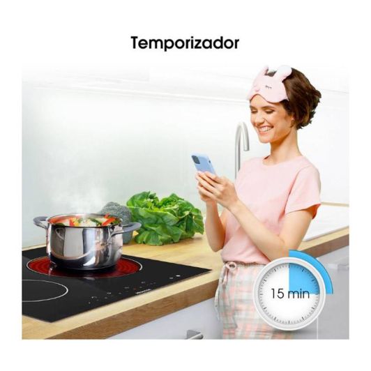 Hisense E6332BSCE Placa Vitrocerámica 3 Zonas 2700W 30 cm