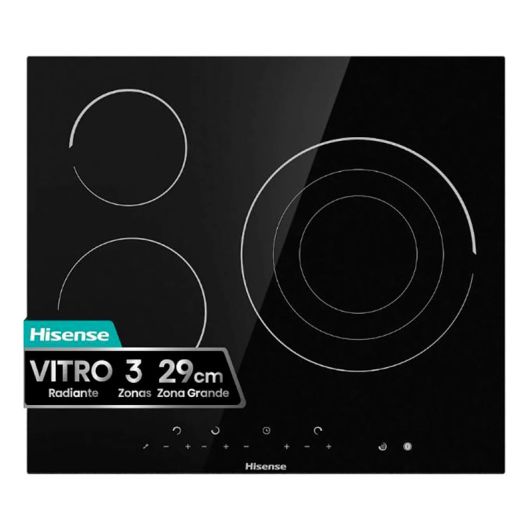 Hisense E6332BSCE Placa Vitrocerámica 3 Zonas 2700W 30 cm