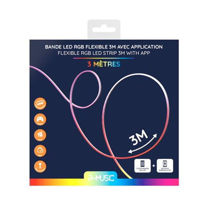 Tira LED RGB neón R-MUSIC de 3 m (conectada)