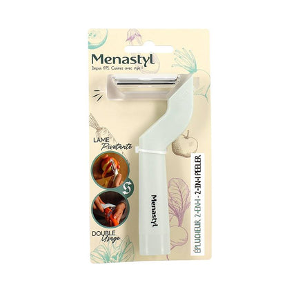 MENASTYL Pelador 2 en 1 con Cabezal Giratorio Acero