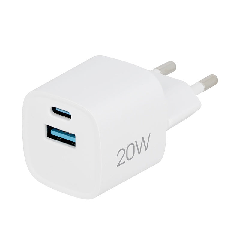 EDENWOOD Cargador de Pared 20W USB‑C y 18W USB‑A Blanco
