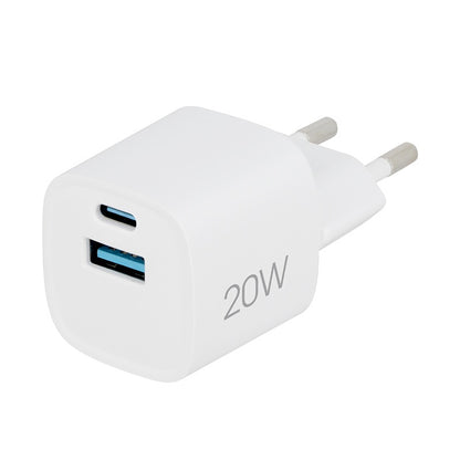 EDENWOOD Cargador de Pared 20W USB‑C y 18W USB‑A Blanco