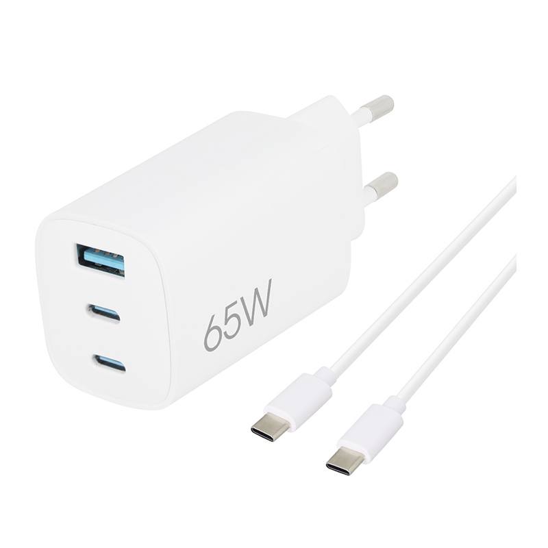 Adaptador EDENWOOD 65W 1 USB‑A 2 USB‑C Blanco