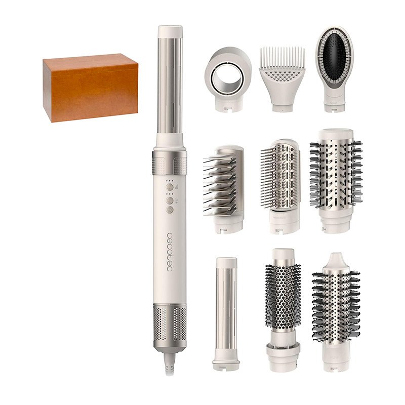Cecotec Bamba CeramicCare 10en1 Cepillo Moldeador 1400W Champagne