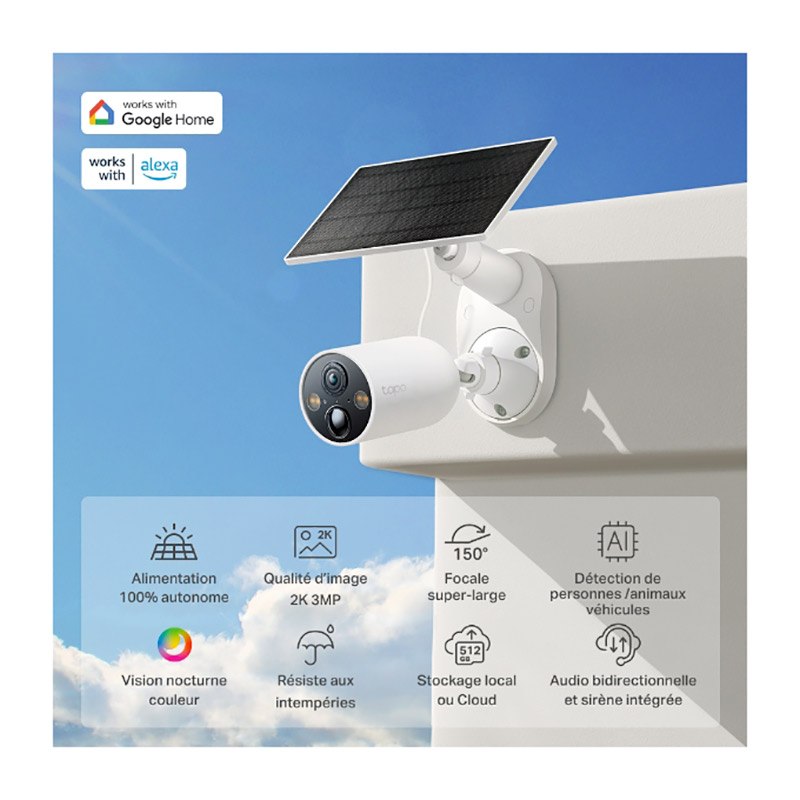 TAPO TC82 Kit Cámara Vigilancia 3MP 2K + Panel Solar
