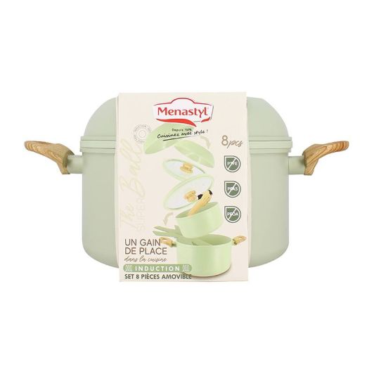 MENASTYL SUPERBALL Batería de Cocina 8pcs Verde Menta