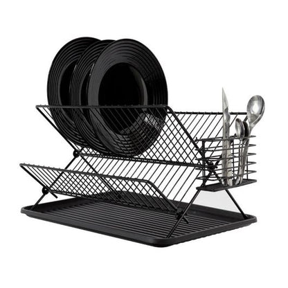 Escurridor Platos Plegable Negro Acero BY ELECTRO DEPOT