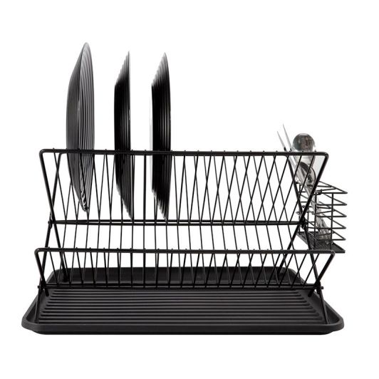 Escurridor Platos Plegable Negro Acero BY ELECTRO DEPOT