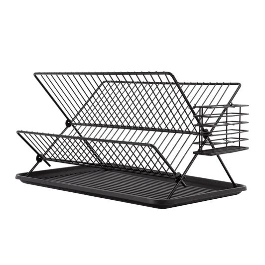 Escurridor Platos Plegable Negro Acero BY ELECTRO DEPOT