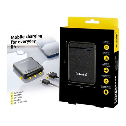 INTENSO Powerbank Ultracompacto 5000 mAh Negro de Alta Capacidad