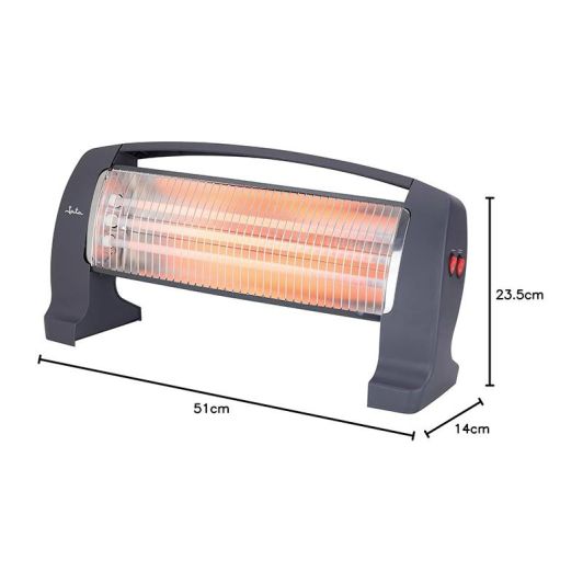 JATA JCES2201 Calefactor de Cuarzo 1200W Portátil Negro