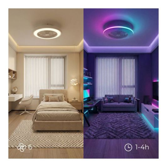 INNOVAGOODS V0104044 Ventilador de Techo Luz RGB Blanco