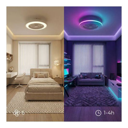 INNOVAGOODS V0104044 Ventilador de Techo Luz RGB Blanco