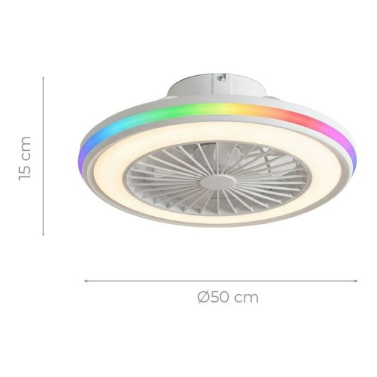 INNOVAGOODS V0104044 Ventilador de Techo Luz RGB Blanco