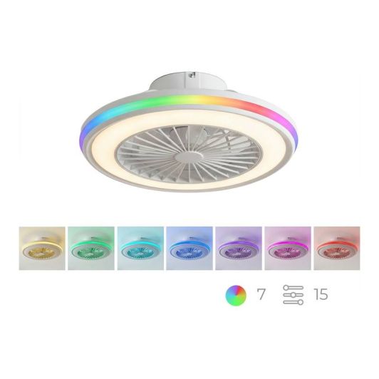 INNOVAGOODS V0104044 Ventilador de Techo Luz RGB Blanco