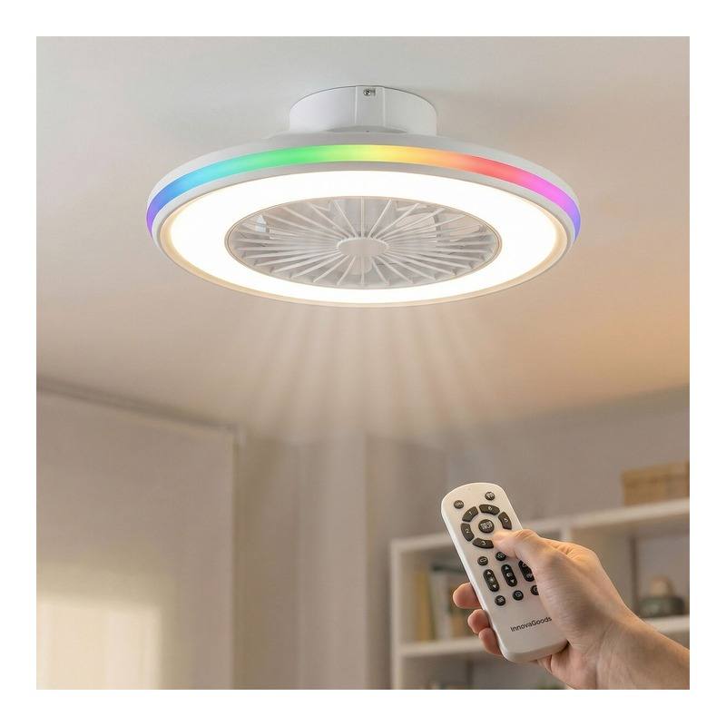 INNOVAGOODS V0104044 Ventilador de Techo Luz RGB Blanco