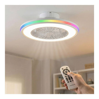 INNOVAGOODS V0104044 Ventilador de Techo Luz RGB Blanco