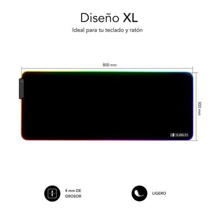 SUBBLIM XL LED RGB Alfombrilla de Ratón 800×300×4 mm