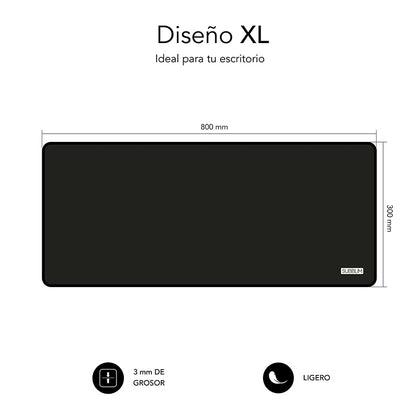 Pack Alfombrilla XL y Ratón Inalámbrico Harmony Negro SUBBLIM