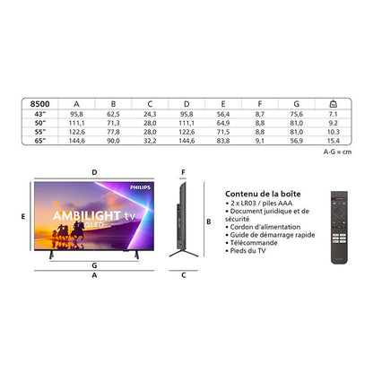 Philips 50PUS8500 Smart TV Ambilight QLED 50"