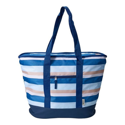 Bolsa Isotérmica Flexible 24L Rayas Azul Naranja Uso Versátil