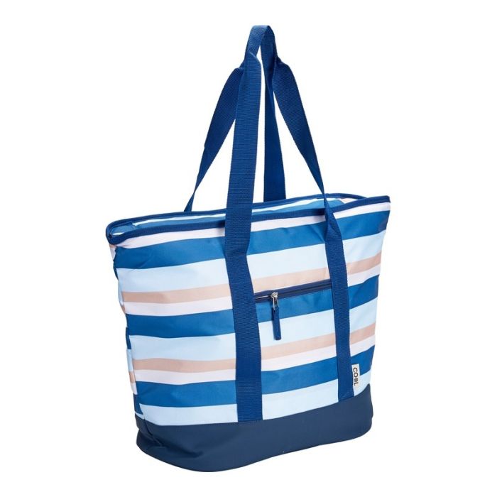 Bolsa Isotérmica Flexible 24L Rayas Azul Naranja Uso Versátil