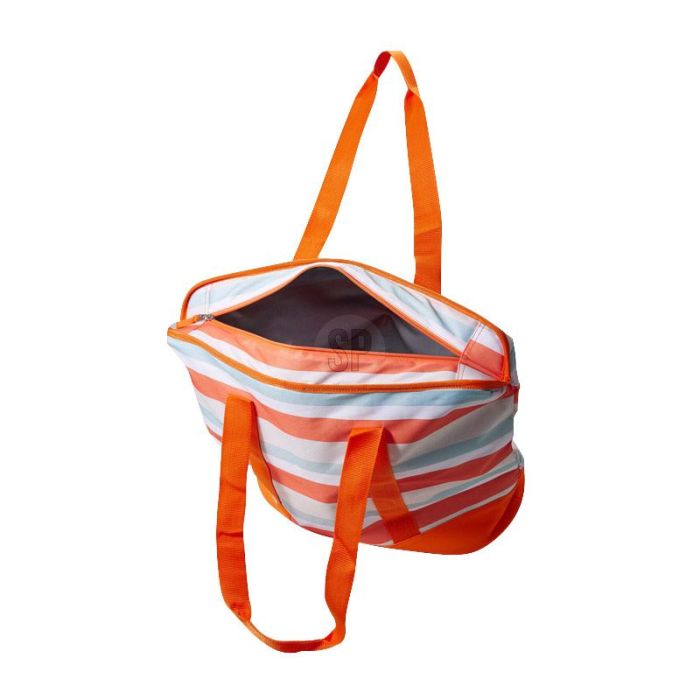 Bolsa Isotérmica Flexible 24L Rayas Azul Naranja Uso Versátil
