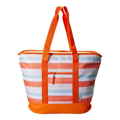Bolsa Isotérmica Flexible 24L Rayas Azul Naranja Uso Versátil