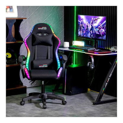 AMSTRAD AMS-LED Silla Gaming con Luz LED Negra