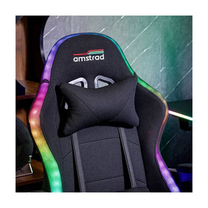 AMSTRAD AMS-LED Silla Gaming con Luz LED Negra