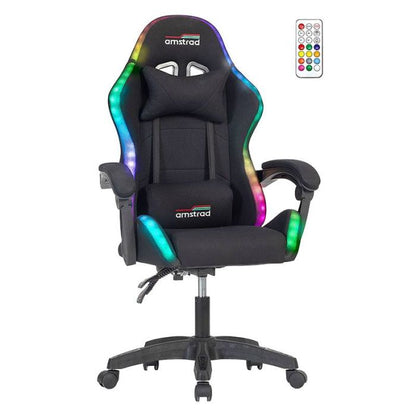 AMSTRAD AMS-LED Silla Gaming con Luz LED Negra