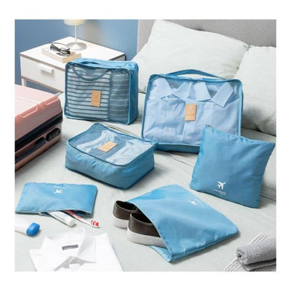 INNOVAGOODS Set de Bolsas Organizadoras Azul Resistente Agua 6 Piezas