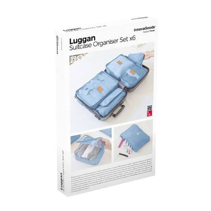 INNOVAGOODS Set de Bolsas Organizadoras Azul Resistente Agua 6 Piezas