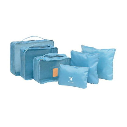 INNOVAGOODS Set de Bolsas Organizadoras Azul Resistente Agua 6 Piezas
