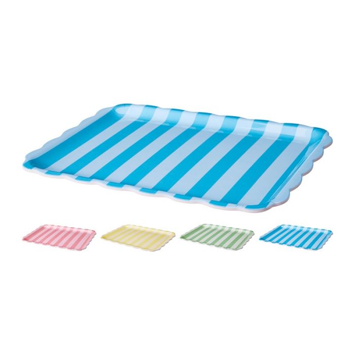 Bandeja Melamina Festoneada 36,5×28,5 cm Varios Colores Resistente Para Cocina