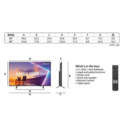 Philips 55PUS8450 Smart TV QLED Ambilight 55"
