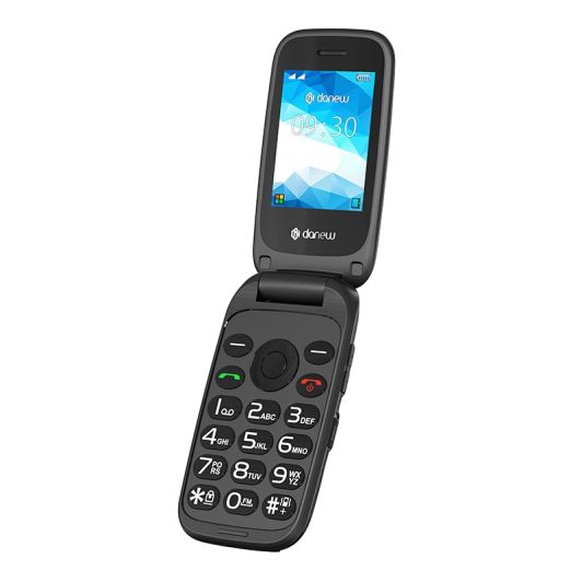 DANEW K43Móvil 4G Plegable Negro Con Pantalla 2,4"