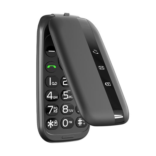 DANEW K43Móvil 4G Plegable Negro Con Pantalla 2,4"