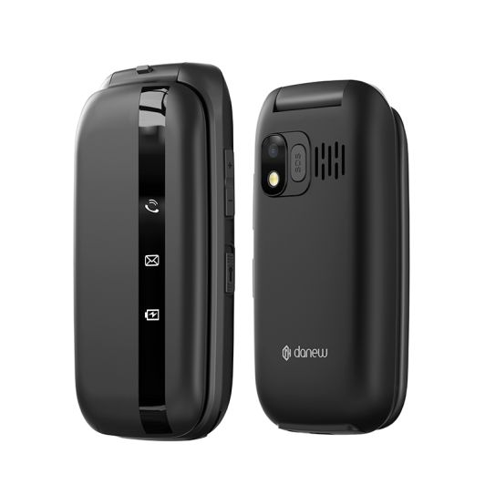 DANEW K43Móvil 4G Plegable Negro Con Pantalla 2,4"