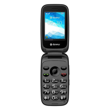 DANEW K43Móvil 4G Plegable Negro Con Pantalla 2,4"