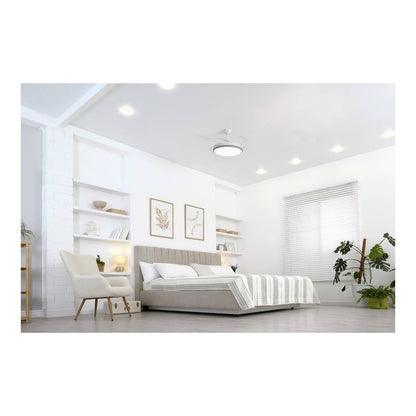 HTW Ventilador de Techo Retráctil Blanco 6 Velocidades