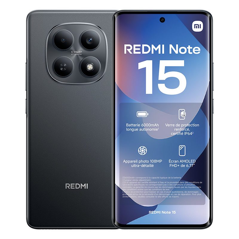 XIAOMI Redmi Note 15 Smartphone 6,77" AMOLED 256 GB Negro