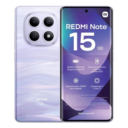 Xiaomi Redmi Note 15 5G 256 GB Smartphone Violeta