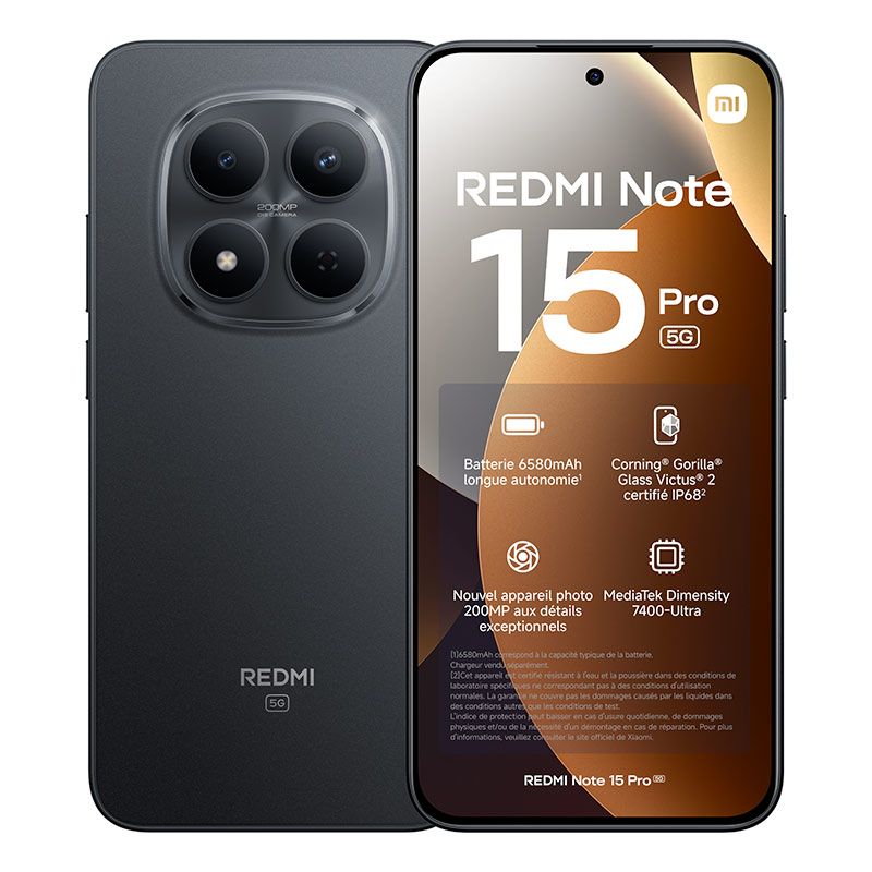 Xiaomi Redmi Note 15 Pro Teléfono Inteligente 5G 256 GB Negro