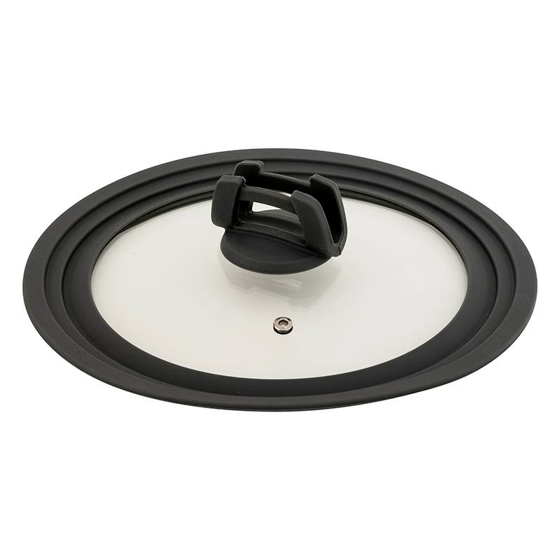 Tapa Multitamaño 16 18 20 cm Vidrio con Borde de Silicona