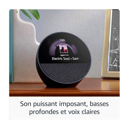 Amazon Echo Spot Altavoz Negro Con Alexa Pantalla Personalizable